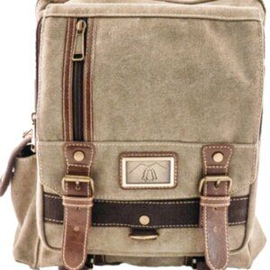 Prairie Schooner The Canvas Bag Beige Green Sling Shoulder Crossbody Backpack